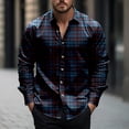 thumbnail image 2 of NaWent Long Sleeve Shirts for Men Plaid Print Wrinkle-free Casual Turndown Collar Blouse Shirt Black 10(L), 2 of 5