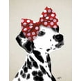 thumbnail image 2 of Fab Funky 26x32 White Modern Wood Framed Museum Art Print Titled - Dalmatian With Red Bow, 2 of 4