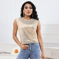 thumbnail image 2 of Yesfashion Women Sequin Tank Tops Sleeveless Sparkle Shimmer Crew Neck Vest Tops Glitter Camisole, 2 of 5