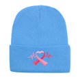 thumbnail image 2 of Sales 2026 Under $5 Sky Blue Warm Hat GIJNRIUIUA Breast Cancer Awareness Ribbon Embroidered Long Beanie Muslim Scarf, 2 of 4