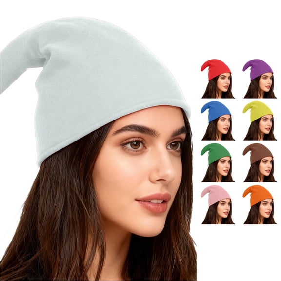 Novelty Elf Christmas Hat - Curled Tip Festive Beret with Bell for Holiday Party Celebration