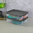 thumbnail image 6 of Sterilite 40 Qt Clear Plastic Under Bed Storage Tote with Latch Lid, 6 Pack, 6 of 12