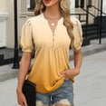 thumbnail image 2 of Women's Summer V Neck Short Sleeve Tops Shirts Blouses Casual Print Loose Fit Solid Color Soft for Casual Daily Wear Business Office Vacation Fashion Essential Gift for Women, 2 of 9