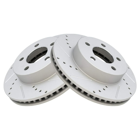 TRQ Front Performance Brake Rotors Set Premium G-Coated Fits Select 2002-2007 Jeep Liberty