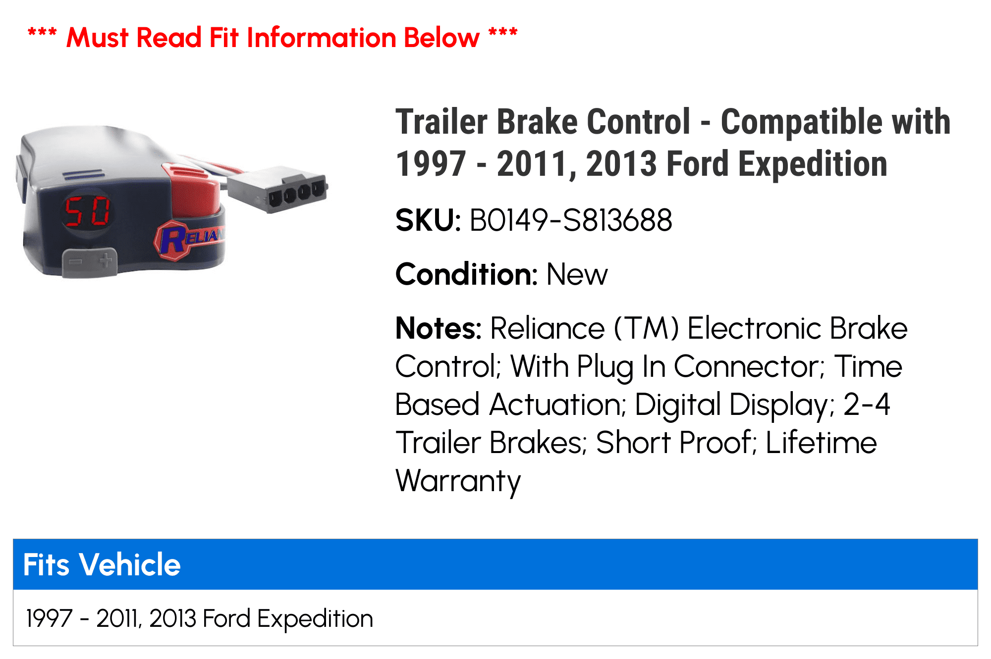 Brake Control Reliance