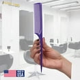 thumbnail image 2 of Allegro Combs 61 XL Rat Tail Combs Wide Tooth Comb Detangling Hair Styling Coarse Hair For Women 3 Units (Dark Purple), 2 of 5