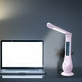 YOLOKE New LED Desk Lamp with Electronic Clock Foldable, Rechargeable