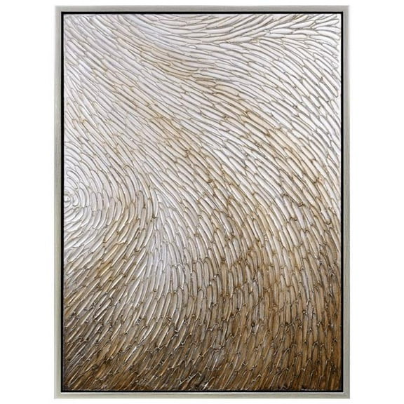 Gold Waves II Textured Metallic Hand Painted Framed Canvas Wall Art