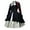 Black, variant on LEAVINGSUO Womens Dresses Fashion Women Vintage Gothic Court Collar Patchwork Princess Dress Gray S