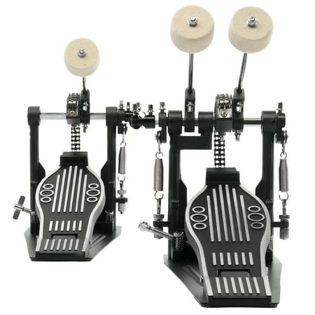 Double Bass Drum Pedal with Patch Suit, Double Chain Double Bass Drum Pedals,2 *Felt Beater Head Double Kick Drum Pedal for Beginner and Pro Drummers, Easily Install to Any Bass Drum Hoop
