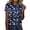 Dark Blue, variant on Womens T Shirts Short Sleeve Crewneck Fashion Floral Print T-Shirt Casual Breathable Summer Top Dark Blue L
