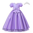 thumbnail image 1 of Vestido elegante de princesa para niña, vestido largo de fiesta de graduación para niña, vestido de fiesta de boda con lazo, vestido de niña de flores, vestido de noche rojo rosa 3-123T (etiqueta 100) Gao Jinjia LED, 1 of 2