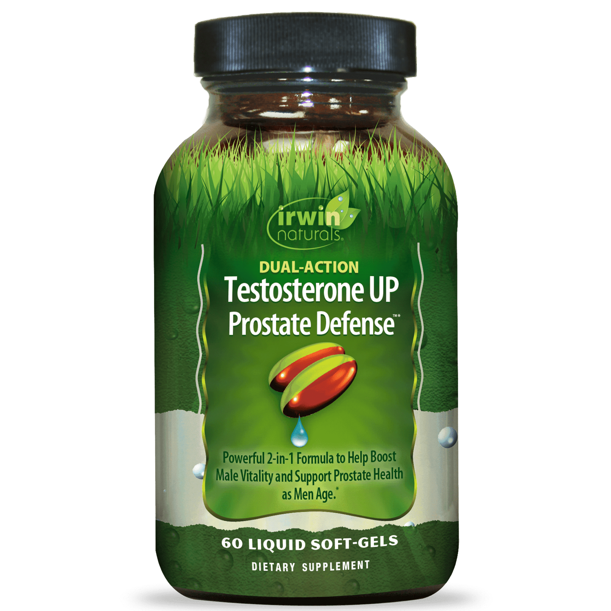 Irwin Naturals Dual-Action Testosterone UP Prostate Defense – 60 Liquid Soft-Gels