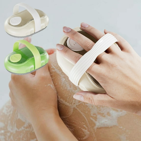 Elainilye Exfoliating Bath Brush, Back Scrubber Tool, Liquid Soap Dispenser, Massage Body Cleaner for Shower Skincare