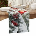 thumbnail image 3 of Christmas Table Runner Cardinal Bird Table Runners Berry Snowflake Pine Branch Cotton Linen Dresser Scarf Kitchen Dining Table Decor for Christmas Holiday Party Decor 13x90 Inch, 3 of 9