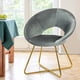 thumbnail image 1 of Silla Costway de Terciopelo con Reposabrazos y patas de metal Oro Moderna para Salón y Dormitorio Gris 69 x 59 x 80 cm, 1 of 9