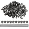 thumbnail image 1 of Uxcell 100pcs Remaches redondos de 7mm Remaches de cuero Picos Punk Rápido Decoración de cuero con perforadora para clavos de roca Ropa Cinturones Bolsas Zapatos, Gris, 1 of 7