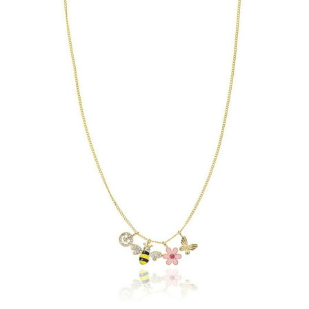 Packed Party Women's Goldtone Honey Bee and Flower Necklace