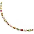 thumbnail image 2 of Multi-Colored Tourmaline Tennis Bracelet, Gold-Plated, Oval Cut Gemstones, 2 of 2