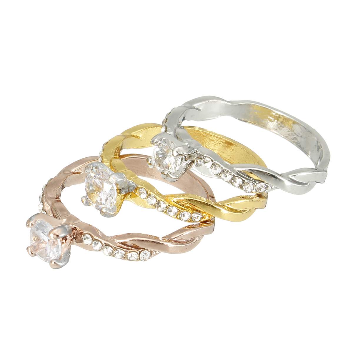 Women's ring, zircon sparkling diamond ring with beautiful romantic jewelry gift,Zirconia Decorative Flower Ring - image 2 of 4