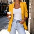thumbnail image 4 of IUYRTFE Women's Single-Button Notched Lapel Slim Fit Blazer – Solid Color Long Sleeve Casual Suit Jacket for Office Work and Daily Wear, 4 of 6