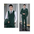 thumbnail image 4 of Men's Suit Slim Fit 3 Piece Suit Double Breasted Suit One Button Formal Wedding Prom Suits Hunt Green XXS, 4 of 7