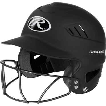 Rawlings Coolflo Youth Fastpitch Softball Batting Helmet with Face Guard, Matte Black