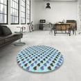 thumbnail image 3 of Ahgly Company Indoor Square Patterned Slate Blue Grey Blue Area Rugs, 6' Square, 3 of 6