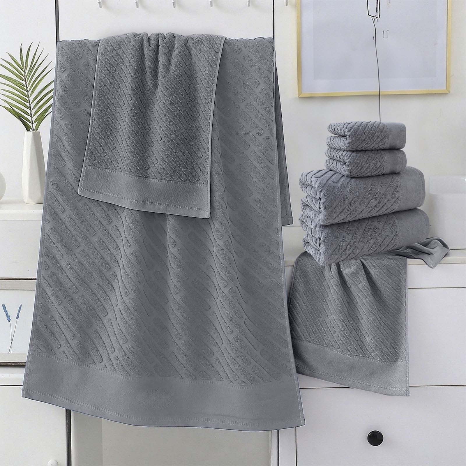 4PCS Bath Towel Sets Cottons 2 Towels 2 Bath Towels Comfortable Absorbent Thickened Soft Gentle for Baby Bath Towel