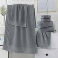 thumbnail image 5 of Organic Cotton Jacquard Bath Towel Sets - Extra Absorbent Quick Dry and Plush, 2 Large Bath Towels, 2 Hand Towels,27.6x55.1in,13.4x28.7in(Gray), 5 of 6