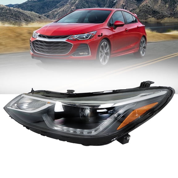 LABLT Headlight Assembly, Compatible Replacement for 2016-2019 Chevy Cruze Model w/LED DRL Halogen Projector Headlamp for Driver Side