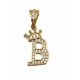 thumbnail image 3 of Cadena y dije de brillos con corona de oro laminado letra B, 3 of 8