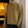 thumbnail image 4 of Toimothcn Men's Sweater Oversized Knit Sweater Solid Vintage Pullover Sweater Unisex Woven Crewneck Knitted Sweaters Mens Dailywear, 4 of 4