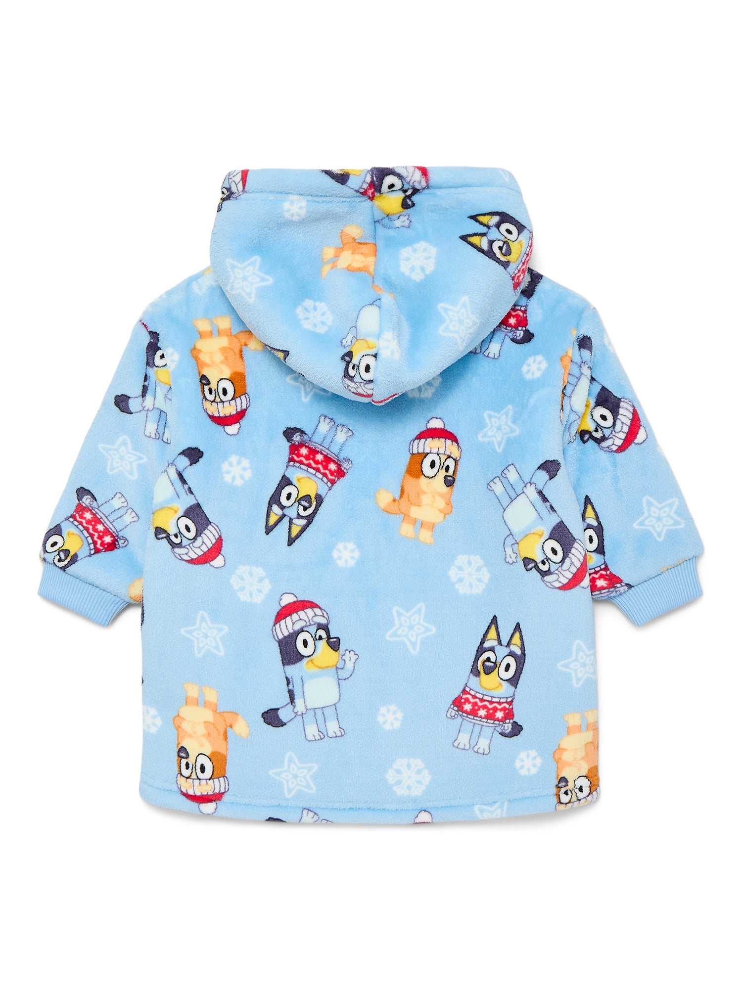 Bluey Toddler Boys Cozy Hoodie with Faux Shearling Lining, Sizes 12M-5T