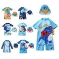 thumbnail image 5 of GYRATEDREAM Baby Boys Kids One Piece Rash Guard Swimsuit Toddlers UPF 50+ Zipper Bathing Suit Swimwear with Hat for 9-18M Blue, 5 of 6