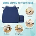 thumbnail image 2 of Chair Cushions for Dining Chairs Set of 4, Non Slip Kitchen Chair Pads, 17" x 16" x 2", Indoor Dining Chair Cushions with Ties, Seat Cushion for Kitchen Chairs, Chair Pads, Navy Blue, 2 of 14