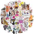 thumbnail image 1 of Pegatinas de gato para niños, bonitas pegatinas de gato para botellas de agua, pegatinas de vinilo para gatos para adultos, pegatinas para ordenador portátil, impermeables, 50 unidades (gato) JAMW Sencillez, 1 of 5