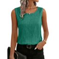 thumbnail image 6 of Tank Top For Women, Cotton Linen Sleeveless Tank Top Summer Casual Blouse Shirt Basic Cami V Neck Crewneck Tops Breathable Quick Dry Stretchy Layering Piece For Gym Travel, 6 of 8