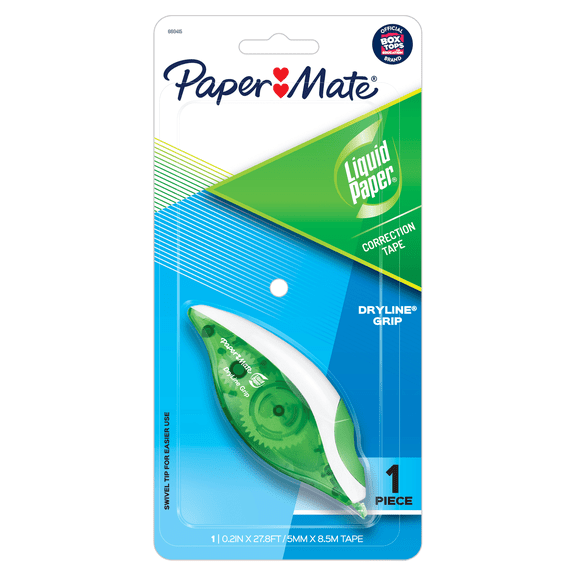 Paper Mate® Liquid Paper® DryLine® Grip Correction Tape, 1/5" x 334 4/5", White