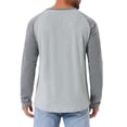 thumbnail image 3 of INSPIRE CHIC Camisetas de Hombre de Manga Larga Raglán Casual T-Shirts Henley S Gris, 3 of 6