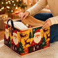 thumbnail image 3 of Christmas Storage Basket for Gifts Empty Large Christmas Storage Bins，Fabric Laundry Baskets with Handle Xmas Collapsible Organizer Boxes for Home Office Gifts Toys Books(B1-1pcs), 3 of 4