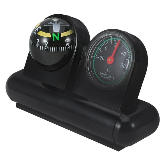WRISTBIQUE Car Compass and Thermometer Black 1Pack 3.5X2.4X1.2In