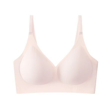 SMihono Cloud Feel Everyday T Shirt Bra Seamless Bras for Women Comfortable Push Up Bra No Underwire Sports Bra Without Steel Ring Pink XL