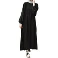 thumbnail image 2 of Dress for Women Solid Color Crewneck Loose Sleeve Casual Fashion Long Dress Clothing Comfortable Daily Wear, 2 of 2