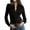 Black, variant on Women's Long Sleeve Button Down Western Shirt Flocked Faux Suede Collared Blouse Tailored Fit with Chest Pockets for Work Office, Blue, XL