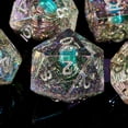 thumbnail image 4 of Fugacity Dnd Juego de dados Núcleo líquido Hecho a mano Borde afilado 7 piezas de dados de resina: mazmorras y dragones Juego de dados poliédricos Juego de dados D&D con estuche de dados de regalo par, 4 of 5