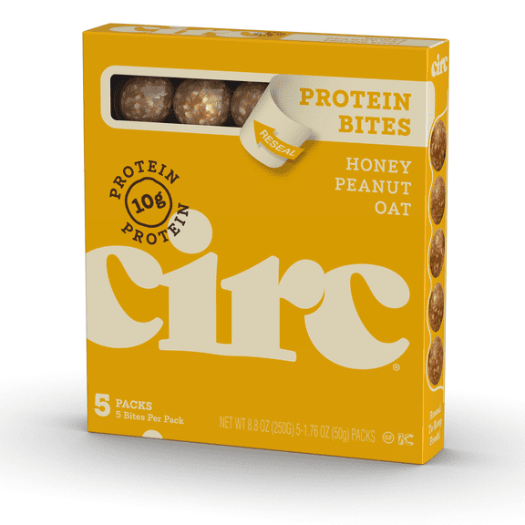 Circ Protein Bites Honey Oat 5 pack in Resealable Tray