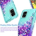 thumbnail image 2 of Samsung Galaxy A22 5G Case,  Liquid Floating Glitter Quicksand Bling with Spot Diamond Cover - Teal/Purple, 2 of 2