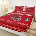 thumbnail image 3 of Homewish Cartoon Sport Helmet Full Size Sheets for Teen, Modern Football Soccer Lover Bed Sheets, Crimson Brown Sheet Sets, Super Cozy Room Decor, 4-Piece, 3 of 7