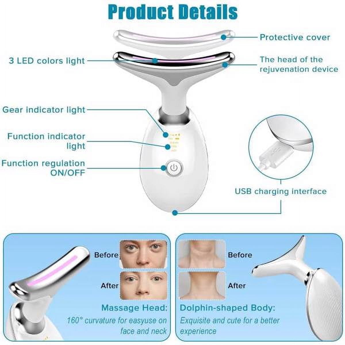 Olurrisa Multifunctional Facial Skin Care Tool Neck Face Massager Face Sculpting Tool 3 Colour Modes and Vibration for Facial Massager for Double Chin